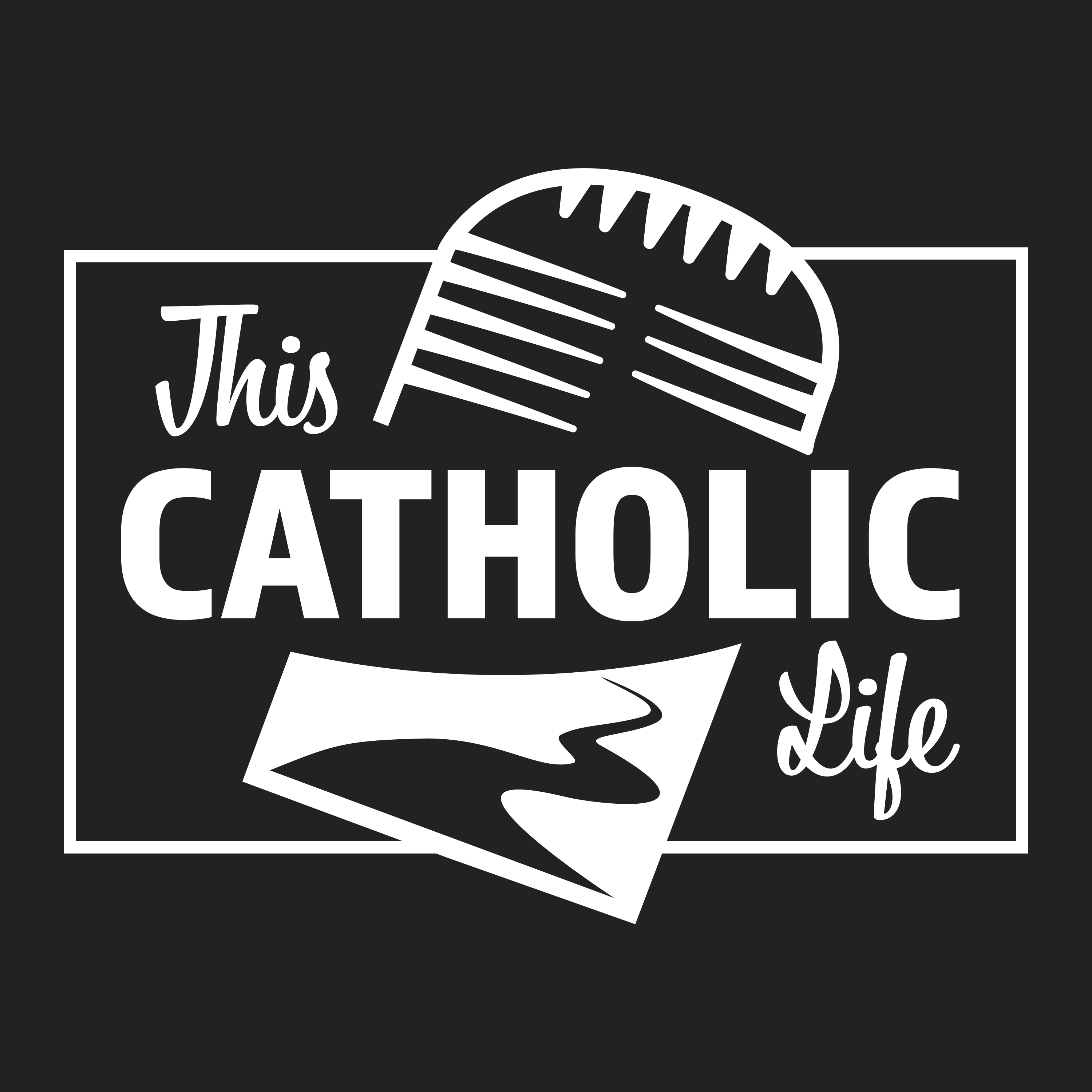 This Catholic Life Logo White on Black 3000 x 3000